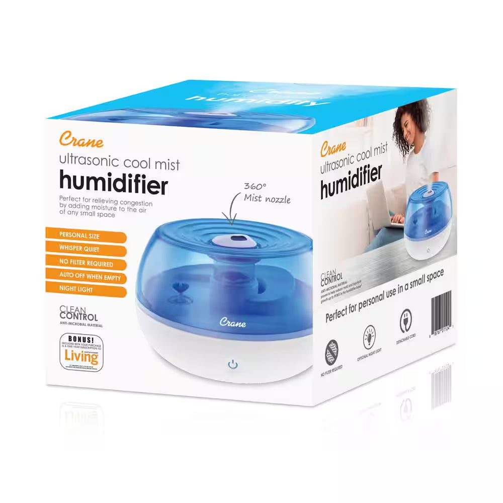 0.2 Gal. Personal Ultrasonic Cool Mist Tabletop Humidifier for Small Rooms up to 160 Sq. Ft.