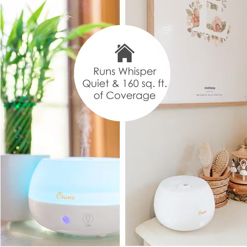 0.2 Gal. 2-In-1 Ultrasonic Cool Mist Humidifer & Aroma Diffuser for Small Rooms up to 160 Sq. Ft.